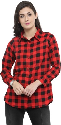 Enchanted Drapes Women Checkered Casual Red Shirt