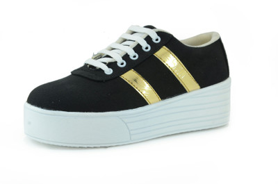 

Trendy Sneakers For Women(Black, Gold