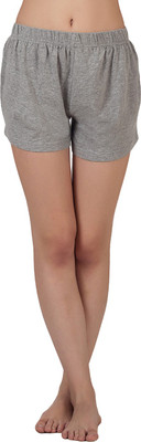 Clovia Solid Women Grey Night Shorts