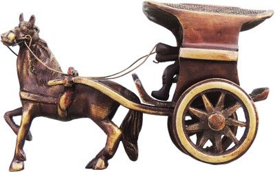 Brass Gift Center Brass Horse Cart in antique finish Decorative Showpiece - 10 cm(Brass, Yellow, Brown) Flipkart