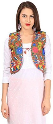 Vastraa Fusion Sleeveless Embroidered Women Embriodered Shrug Jacket