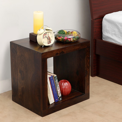 

TimberTaste CUBO Solid Wood Side Table(Finish Color - Dark Walnut)