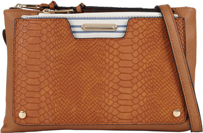 

Call It Spring Women Casual Tan Polyester Sling Bag