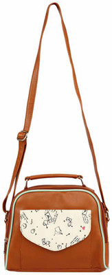 

2AM Women Formal Brown Genuine Leather Sling Bag