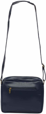 

2AM Men Formal Blue Genuine Leather Sling Bag