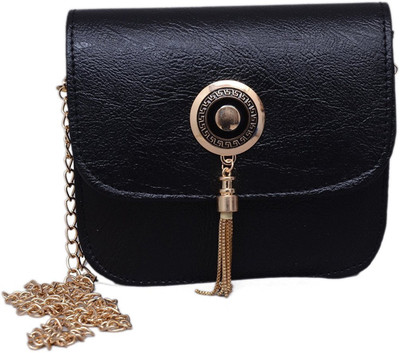 

style loft Women Evening/Party Black PU Sling Bag