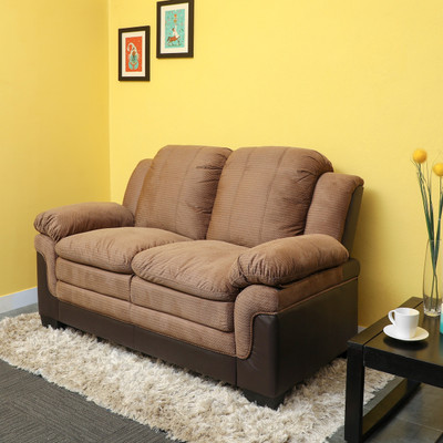 

RoyalOak Fabric 2 Seater Sofa(Finish Color - Brown)