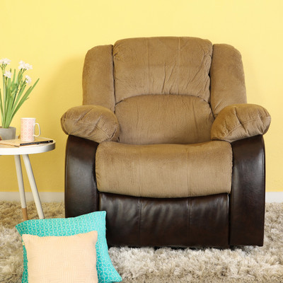 

RoyalOak Fabric 1 Seater Sofa(Finish Color - Brown)