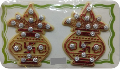Shreeji Decoration Tiny 2 Pcs of Tiny Kumb/Kalash Sticker For Festival,Wall Decoration,Car,Door,Temples Sticker(Pack of 1) available at flipkart for Rs.99
