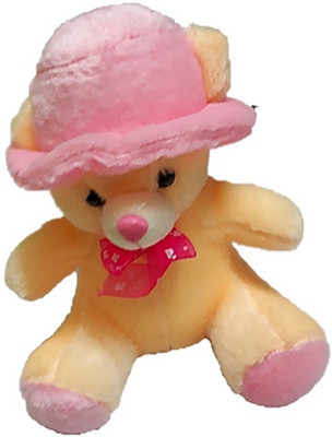 

Tako bell premium quality Teddy with Pink cap 18 CM - 18 cm(Multicolor)
