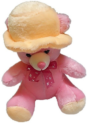 

Tako bell premium quality Pink Teddy with cap 18 CM - 18 cm(Pink)