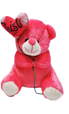 

Prachi toys just For You Ballon Heart Teddy Bear Pink - 22 cm(Pink)