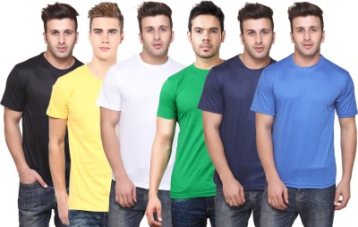 FUNKY GUYS Solid Men Round Neck Multicolor T-Shirt