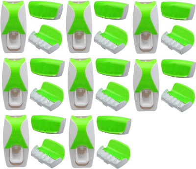 

SSS - Automatic Toothpaste Dispenser with 8 Toothbrush Holder Set Wall Mount Stand Set of 8 pcs (Color : Green) PTFE (Non-stick) Toothbrush Holder(Green, Wall Mount)