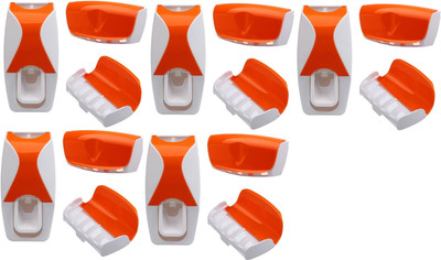 

SSS - Automatic Toothpaste Dispenser with 5 Toothbrush Holder Set Wall Mount Stand Set of 5 pcs (Color : Orange) PTFE (Non-stick) Toothbrush Holder(Orange, Wall Mount)