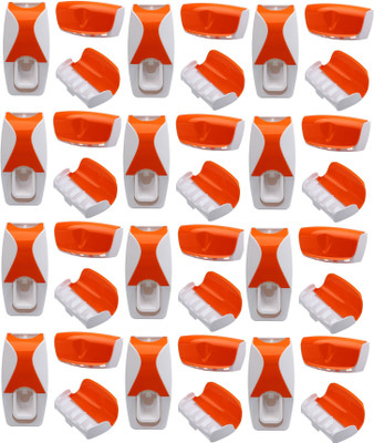 

SSS - Automatic Toothpaste Dispenser with 12 Toothbrush Holder Set Wall Mount Stand Set of 12 pcs (Color : Orange) PTFE (Non-stick) Toothbrush Holder(Orange, Wall Mount)