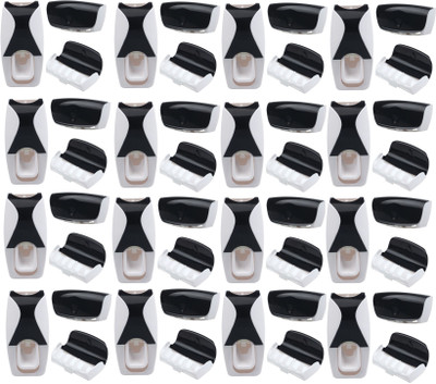 

SSS - Automatic Toothpaste Dispenser with 16 Toothbrush Holder Set Wall Mount Stand Set of 16 pcs (Color : Black) PTFE (Non-stick) Toothbrush Holder(Black, Wall Mount)