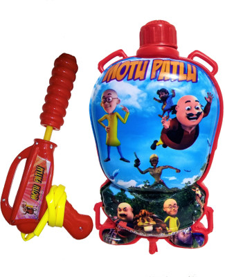 

Darling Toys Officially Licensed Motu Patlu Pressure Water Gun Pichkari Tank Backpack | 1 Litre(Multicolor)