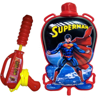 

Darling Toys Officially Licensed Superman Pressure Water Gun Pichkari Tank Backpack | 1 Litre(Multicolor)
