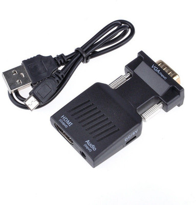 

LipiWorld TV-out Cable VGA Male to HDMI Female With Audio Converter Adapter(Black, For TV)