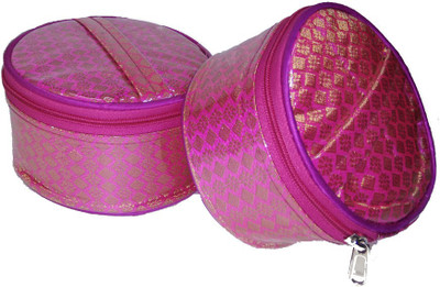 

RK Brands Designer Set of 2 Round Multipurpose Vanity Box(Pink)