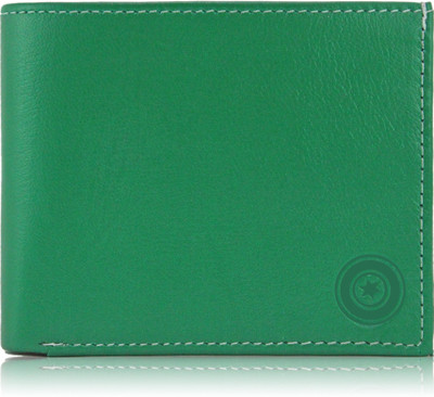 

POLLSTAR Men Casual Green Genuine Leather Wallet(6 Card Slots)