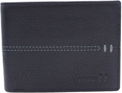 

street 99 Men Black Genuine Leather Wallet(10 Card Slots)