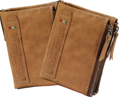 

POLLSTAR Men Tan Genuine Leather Wallet(4 Card Slots)