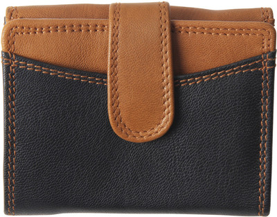 

Tee Ess Women Black, Tan Genuine Leather Wallet(6 Card Slots)