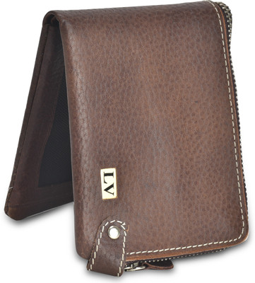 

LOUIS VINCENT Men Brown Genuine Leather Wallet(4 Card Slots), Chocolate brown