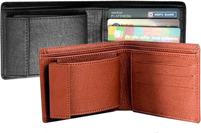 

Poland Boys Tan, Black Artificial Leather Wallet(10 Card Slots), Black & tan
