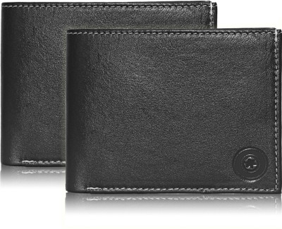 

POLLSTAR Men Black Genuine Leather Wallet(6 Card Slots)