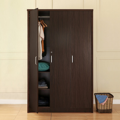 

Eros Trendy Engineered Wood 3 Door Wardrobe(Finish Color - Wenge Brown)