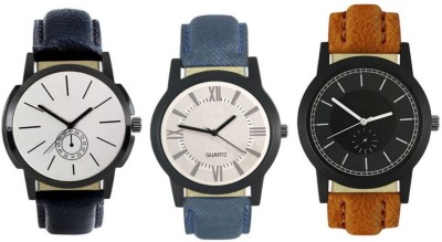 DelMen DMS15 Multicolour Analog Round Dial Stylish Men's Combo Watches Watch  - For Men   Watches  (DelMen)