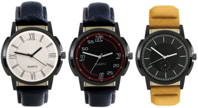 DelMen DMS34 Multicolour Analog Round Dial Stylish Men's Combo Watches Watch  - For Men   Watches  (DelMen)