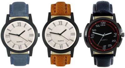 DelMen DMS38 Multicolour Analog Round Dial Stylish Men's Combo Watches Watch  - For Men   Watches  (DelMen)
