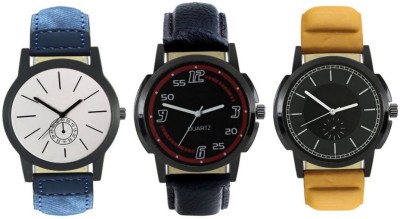 DelMen DMS23 Multicolour Analog Round Dial Stylish Men's Combo Watches Watch  - For Men   Watches  (DelMen)