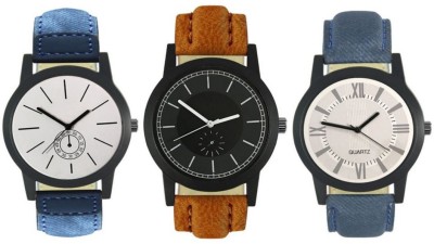 DelMen DMS26 Multicolour Analog Round Dial Stylish Men's Combo Watches Watch  - For Men   Watches  (DelMen)