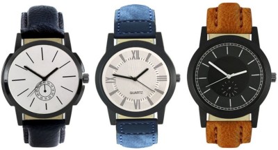 DelMen DMS14 Multicolour Analog Round Dial Stylish Men's Combo Watches Watch  - For Men   Watches  (DelMen)