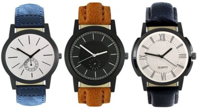 DelMen DMS25 Multicolour Analog Round Dial Stylish Men's Combo Watches Watch  - For Men   Watches  (DelMen)