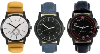 DelMen DMS21 Multicolour Analog Round Dial Stylish Men's Combo Watches Watch  - For Men   Watches  (DelMen)