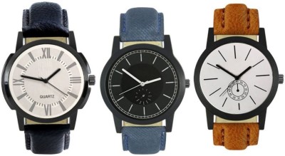 DelMen DMS32 Multicolour Analog Round Dial Stylish Men's Combo Watches Watch  - For Men   Watches  (DelMen)