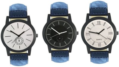 DelMen DMS24 Multicolour Analog Round Dial Stylish Men's Combo Watches Watch  - For Men   Watches  (DelMen)