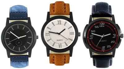 DelMen DMS36 Multicolour Analog Round Dial Stylish Men's Combo Watches Watch  - For Men   Watches  (DelMen)