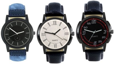 DelMen DMS37 Multicolour Analog Round Dial Stylish Men's Combo Watches Watch  - For Men   Watches  (DelMen)