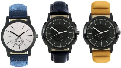 DelMen DMS22 Multicolour Analog Round Dial Stylish Men's Combo Watches Watch  - For Men   Watches  (DelMen)