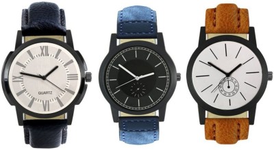DelMen DMS30 Multicolour Analog Round Dial Stylish Men's Combo Watches Watch  - For Men   Watches  (DelMen)