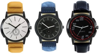 DelMen DMS20 Multicolour Analog Round Dial Stylish Men's Combo Watches Watch  - For Men   Watches  (DelMen)