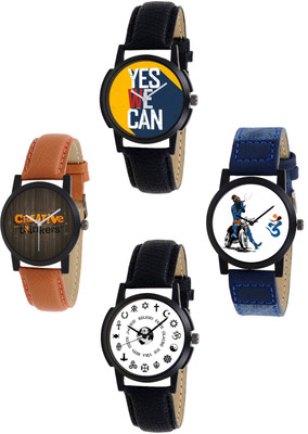 

Orayan Look Different Combo S1-1_2_4_5 (Pack of 4) Watch - For Men