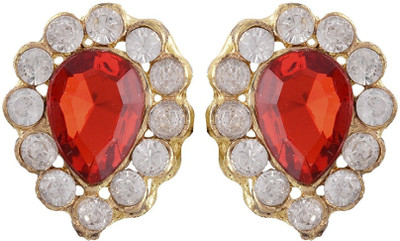 

GOELX Crystal Kundans Red Pastable for jewelry making/crafts, size 30*20mm, pack of 2